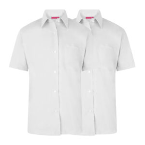 Girls Short Sleeve Blouse - 2 Pack - White